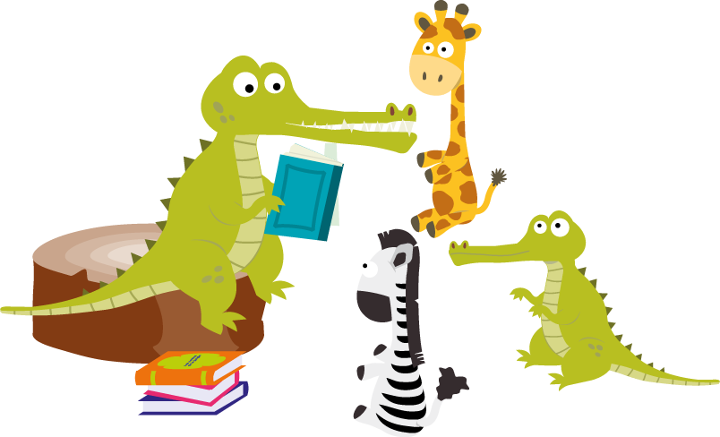 Crocodile lit une histoire