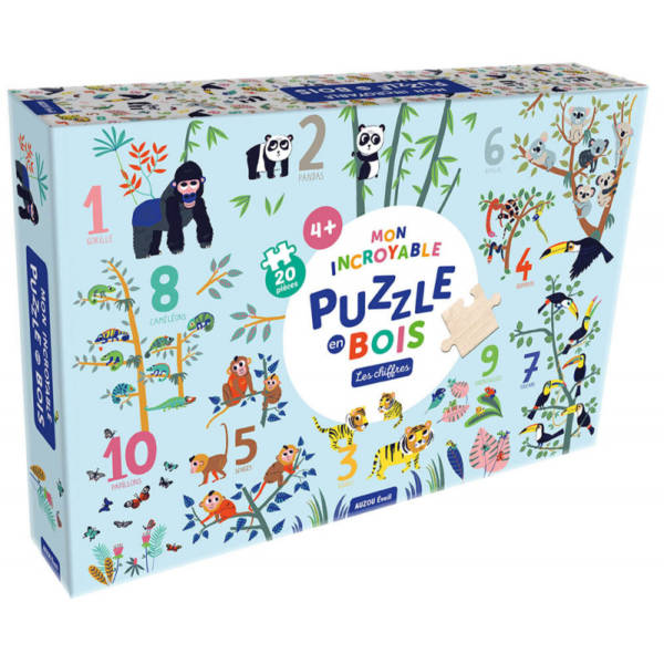 Mon puzzle en bois géant : les chiffres