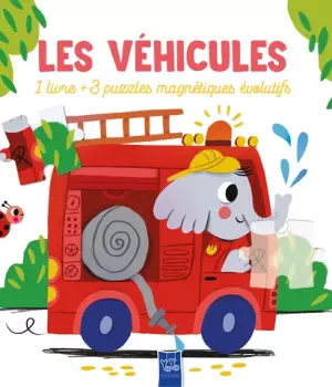 Les véhicules : 1 livre et 3 puzzles magnétiques évolutifs