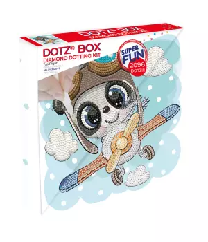 Panda en avion : Diamond Dotting Kit