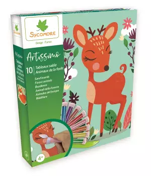 10 tableaux sable Animaux de la forêt