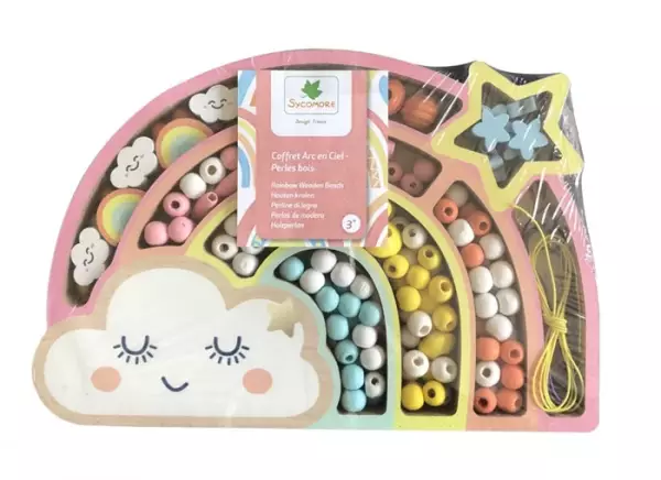 Coffret Arc-en-ciel Perles bois