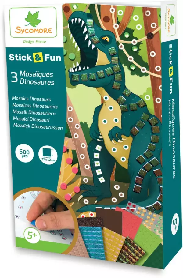 Stick and Fun : 3 mosaïques dinosaures