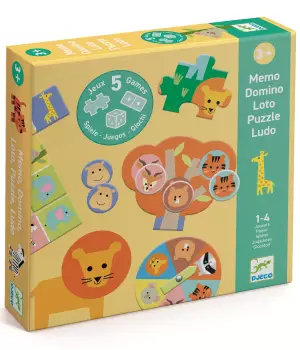 Memo Domino Loto Puzzle Ludo : Animaux sauvages
