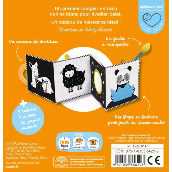 Mon tout premier livre tissu en noir et blanc ! – Image 2