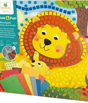 Stick and Fun : 3 maxi mosaïques animaux sauvages