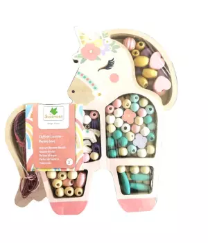Coffret Licorne perles bois