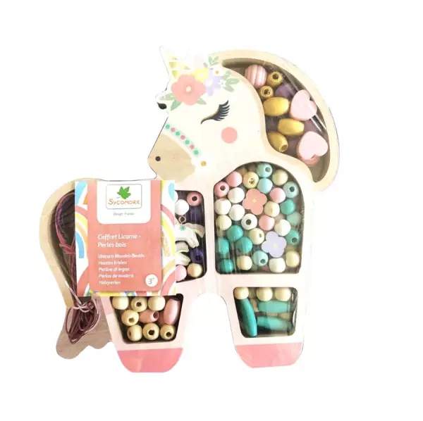 Coffret Licorne perles bois