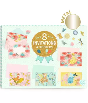 8 cartes d'invitations fées