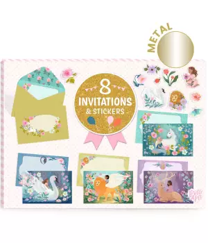 Set de cartes d'invitation Créatures magiques