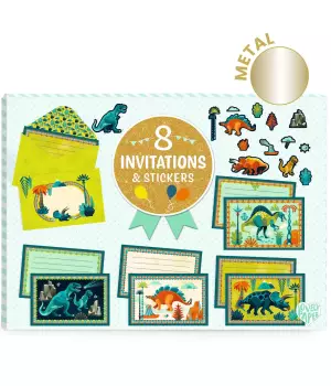 Set de cartes d'invitation Dino