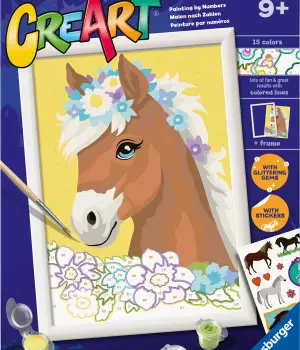 Peinture au numéro cheval