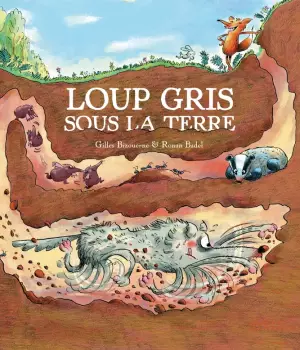Loup gris sous la terre