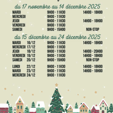 Horaire de fin d’année