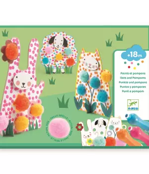 Points et pompons : dans l'herbe