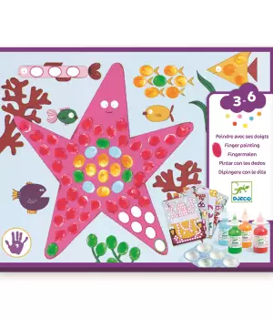 Peinture à doigts : pois et poissons